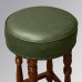 Saloon Bar Stool in Chestnut Colour & Green Faux Leather