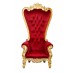 Throne Chair – Lazarus King - Gold Frame with Plush Wine Velvet Upholstery