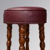 Saloon Bar Stool in Chestnut Colour & Oxblood Faux Leather