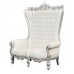 Throne Chair – Silver Lazarus Double Chair - Silver Frame upholstered in Faux White Leather