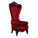 Throne Chair – Lazarus King Chair - Sultry Black Frame in Ruby Red Velvet