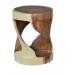 Sculptured Wood Round Stool 