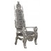 Throne Chair - Silver Frame - Lion King - upholstered in Grey Brushed satin