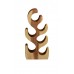 6 Bottle Sculptured Wood Wine Rack 